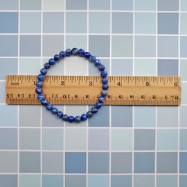 chengmu 6mm Lapis Lazuli Stretch Bracelet Round Stone Beads Semi Gemstone for Crystal Beaded Elastic Bracelet 7.5"