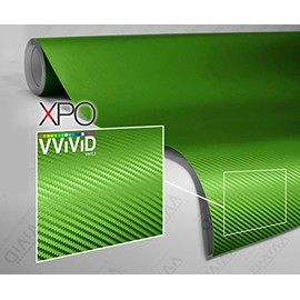 VViViD® XPO Lime Green Carbon Fiber Car Wrap Vinyl Roll with Air Release Technology (20ft x 5ft)