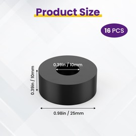 SATUY 16 Pcs Multi Purpose Rubber Spacers, 1 Inch OD x 3/8 Inch ID x 1/2 Inch Thickness Thick Rubber Washers, Rubbers Spacer Bushings for Home Car Accessories