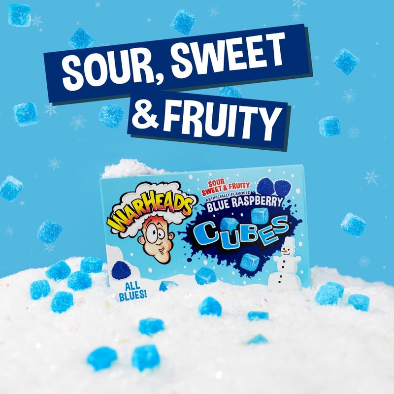 Impact Confections - WARHEADS Winter Blue Raspberry Cubes - 3.0