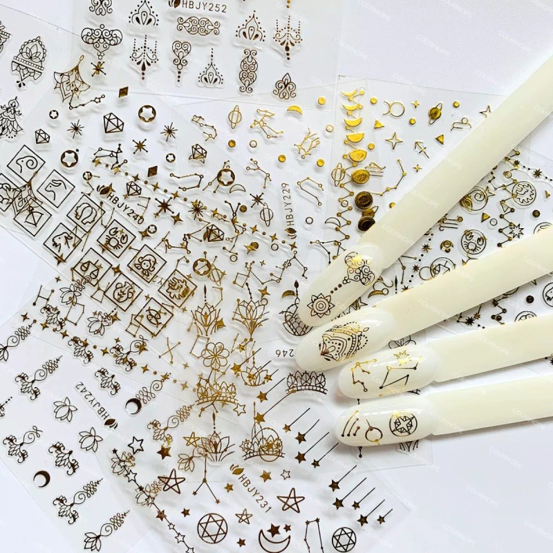 Courhope Stickers Uñas Decoracion De Uñas Pegatinas Luna Nails 24