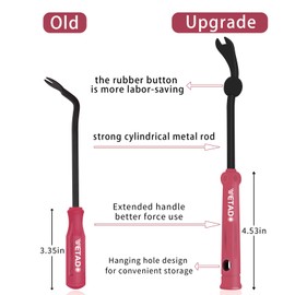 Wetado Trim Removal Tool, Car Upholstery Repair Kit, Car Door Audio Panel Trim Removal Set, Fastener Terminal Remover Tool Set Clips Pry Kit Auto Clip Pliers (8PCS Red)