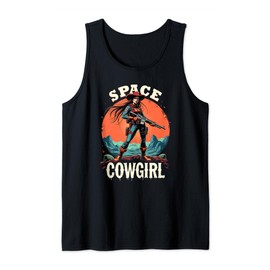 Space Cowgirl Vintage Galactic Retro Western Adventure Tank Top