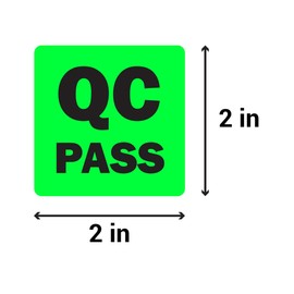 Tuco Deals 300 Pieces 2"x 2" Quality Control - Pass Label QC Approval Sticker Production Line Labels for Warehouses, Inspection, Inventory Marker - Green