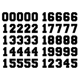 Premium Stickers Sports Number Stickers Decals 1.25'' Helmet Numbers for Hockey, Baseball, Football, Lacrosse, Rugby and More (Black)