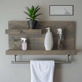 Modket Modern Brushed Nickel Towel Bar Rail Stainless Steel Wall Mounted Bathroom Hang