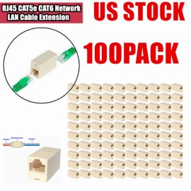 Universal 100PACK RJ45 Inline Coupler Cat6 Cat5e Cat5 Ethernet LAN Network Cable Adapter