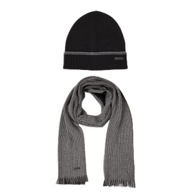 BOSS Men's Ernesto_Set Scarf, Black, Einheitsgröße