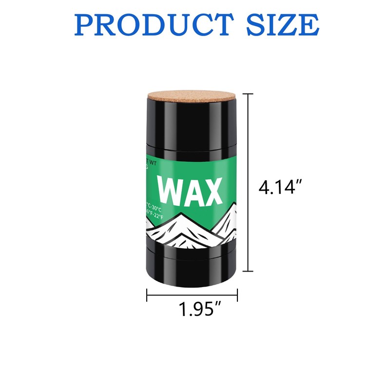 VKQ Rub-on Ski Snowboard Wax, 80g Universal, Easy Cork applicator,