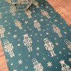 Nutcracker Christmas Table Runner Festive Green Gold Velvet Table Runner
