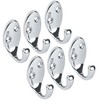 RICOO MH014-S6 Coat Hooks, Wall Hooks, Silver, Coat Rack, Pack