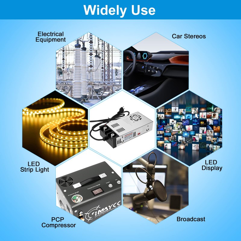 IMAYCC AC to DC Converter - 110V to 12V Power