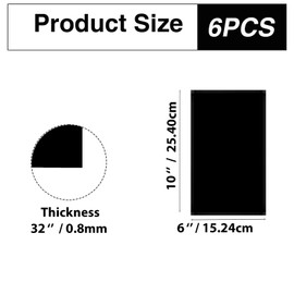 HXymxkeqi 6Pcs Black Anodized Aluminum Sheet 6" x 10" x 1/32" (0.8mm) Corrosion-Resistant Metal Plates for Laser Engraving, DIY Crafting, Sign Making, Home Decor (6, Black, 6 * 10 inch)