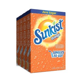 SINGLES TO GO! Sunkist Soda Singles To Go Drink Mix Pack Of 4 Flavored Zero Sugar 24 Servings