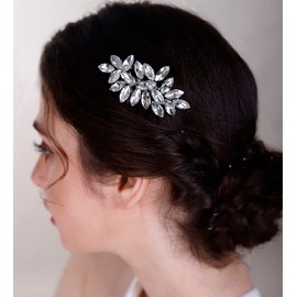 Chargances Bridal Wedding Crystal Hair Comb Red Rhinestone Hair Side Comb Fashion Headpiece for Wedding Prom Festival Bridesmaid Hair Accessoriecs for Women and Girls (Red)