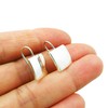Square 925 Sterling Silver Curved Drop Earrings