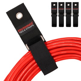 Heavy Duty Storage Straps Hanging with Metal Buckle (4 Pack, 1.5" x 20") - Extension Cord Organizer, Garden Hose Holder, Cable Management, Storage of Accessories in Garage, RV, Workshop - ENVISIONED