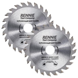 Pack Of 2-85mm x 24T TCT Circular Wood Saw Blade x 15mm Bore + 10mm Reduction Rings Compatible with Worx Worxsaw Bosch Makita Ryobi Makita Circular saws. 24 Teeth Mini Circular Saw Blade