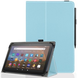Pudiceva 11 11.5 Inch Android Tablet Case,Slim Folding Stand Cover for 10.5 "10.9" 11" 11.5" and All 10.5"- 11.5" Touchscreen Tablet Case with Stylus Pen Holder,Sky Blue