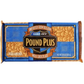 TRADER JOE'S POUND Milk CHOCOLATE with Almonds (2 HUGE PACKS) Exp 08/26