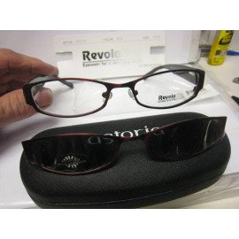 Revolution Eyeglass Frame W/ Magnet sun shade REV693 in RDLS  51-17-140 w/case