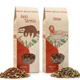 Herbal Tea Set of 2 2 x 90 g Time for You - Anti Stress & Relax Naturally Flavoured Herbal Tea Blend - Loose Tea for Relaxation, Evening Ritual, Feel-Good Moments, Gift Idea