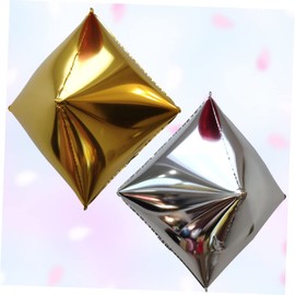 jojofuny 12 Pcs Baby Shower Foil Balloons Party Decorative Cube Balloons Birthday Shaped Balloons Square Balloons Decor Engagement Balloons Wedding Decor Wedding Décor Diamond 4d