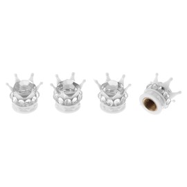 HEROFFIX 4 Pcs Decorative Tire Valve Stem Caps 15mm Tyre Valve Dust Covers for Most Cars Truck White Silver Tone ABS Copper