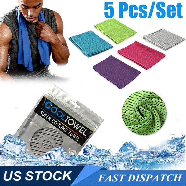 Unbranded 5Pc/Set Sports Ice Cooling Towel Neck Wrap For Sports