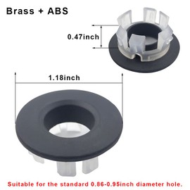 XFYBZN 2Pcs Sink Overflow Ring Matte Black Brass Kitchen Bath Sink Round Drain Cover Parts