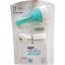 Schick Intuition Naturals Sensitive Care Razor with 12 Cartridges