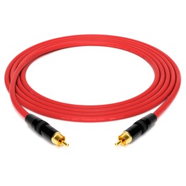 enoaudio Mogami 2534 Quad Professional Studio Cable | Neutrik Gold RCA RCA | HiFi, Red, 3.0 m
