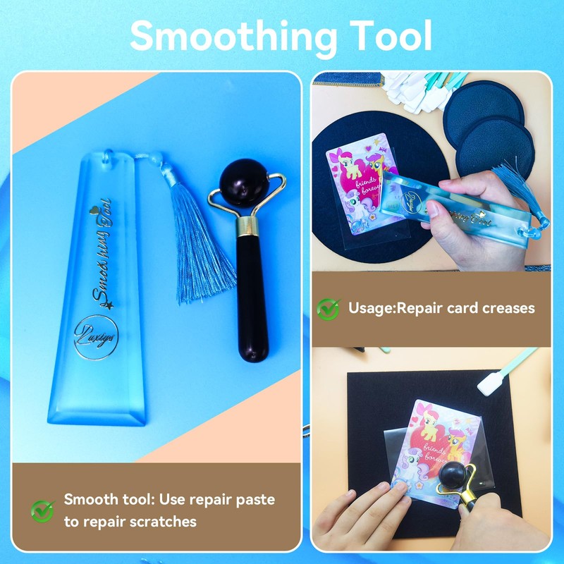 Luxiys 174 Pcs Trading Card Cleaning Care Tool Accessory Kit,