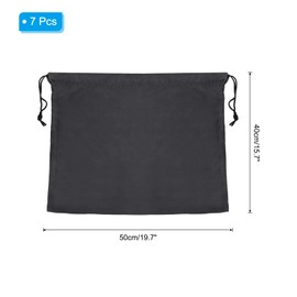 PATIKIL 19.7x15.7 Inch Dust Bags for Handbags, 7 Pcs Purse Storage Bag Cover with Drawstring for Travel Storage Pouch Cloth Shoes, Black