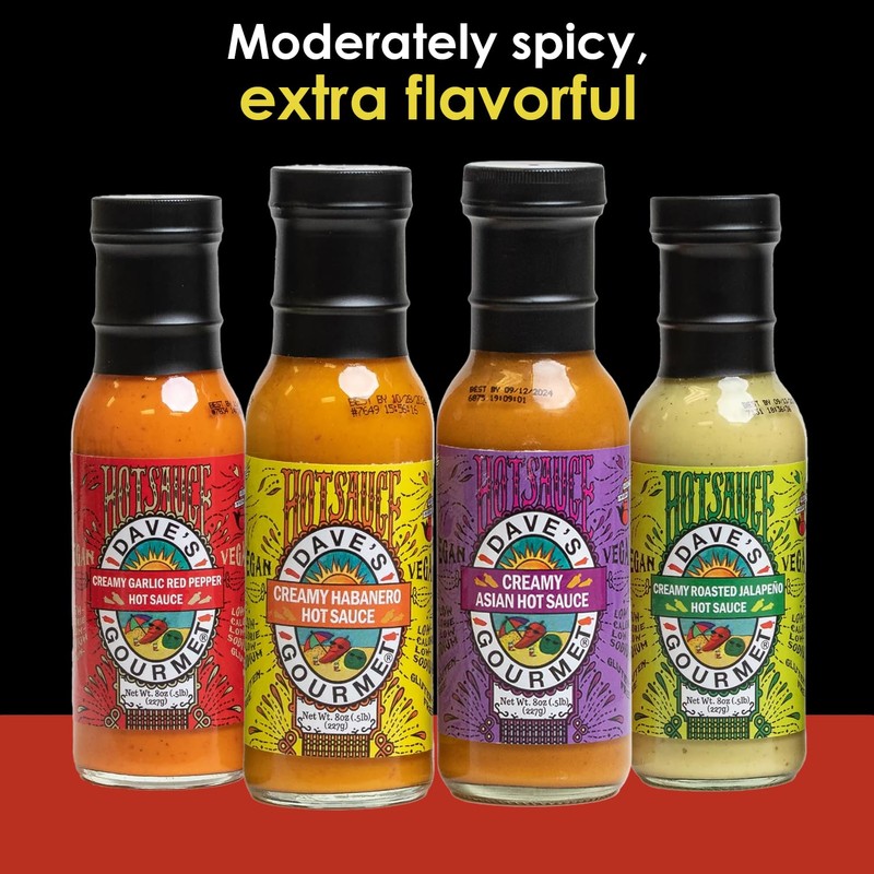 Dave's Gourmet Creamy Garlic Red Pepper Hot Sauce - Medium