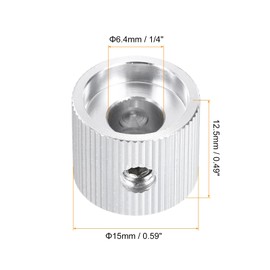 sourcing map 4 Pcs Aluminium Potentiometer Knobs, 1/4"(6.4mm) IDx5/8"(15mm) ODx1/2"(12.5mm) Height Universal Volume Tone Control Knobs for Guitar, Bass, Straight Line Indicator, Silver