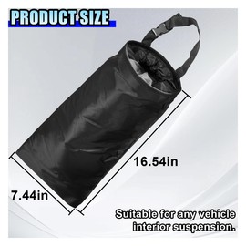 DUSCOKE 2PCS Hanging Car Garbage Bag for Back Seat - Universal Detachable Trash Bag Car Garbage Can with Elastic Opening, Washable Auto Trash Can Storage Bags for Outdoor Traveling & Home Use (2PCS)