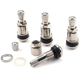 Generisch Pack of 4 Silver Metal Valves Brass Universal Valve Rim Valves 11.3 mm