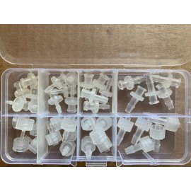 MinneBio Luer Lock 3/32", 1/8", 5/32", 3 /16" Male/Female for Tubing Connection 40 PCS