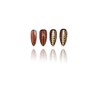 24Pcs Rugby Press on Nails Medium Almond Fake Nails Brown