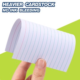 Extra Heavyweight 4x6 Inch Ruled Index Cards, Made of 92lb Weight Thick Paper Ruled Notecards, Double Sided Thick Flash Cards for Note-Taking, Studying, Ideal for School, Home and Office - 400 Count