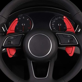 Set of 2 Steering Wheel Shift Levers, Aluminium Alloy Car Steering Wheel Shift Paddle Shift Paddle Blade Shifter for A3 A4L A5 A6 A7 A8