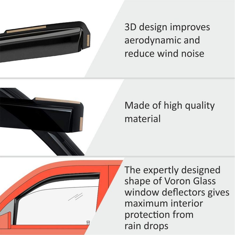 Voron Glass in-Channel Extra Durable Rain Guards for Honda Accord