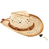 D Diana Dickson Kid's Straw Cowboy Hat w/Hat Band,Brown Wood