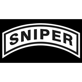 Sniper Sticker- 5" Decal {White}- Army Ranger Sticker, Sniper Decal, Military, Veteran, Rifle Sticker, Tablet, Computer, Laptop stiker