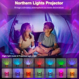 Northern Lights Projector, 7 Colors Treasure Chest Night Light Aurora Lights Projector with 8 Effects & Remote, Dimmable Galaxy Light Ambient Lighting for Bedroom, Gifts for Kids Teen Women (Pink)
