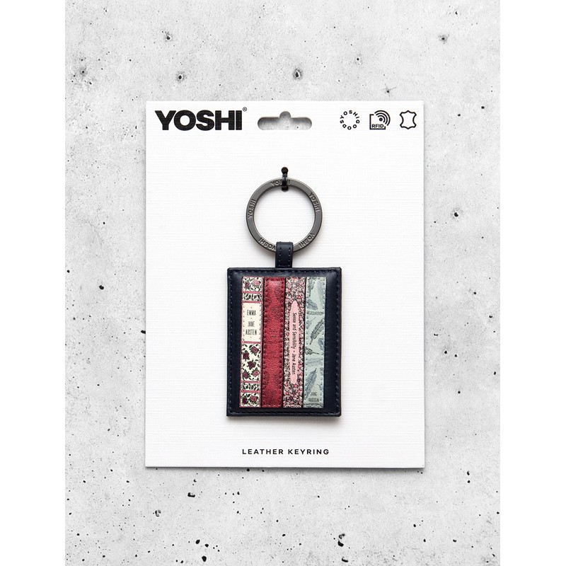 Yoshi Jane Austen Bookworm Navy Leather Keyring
