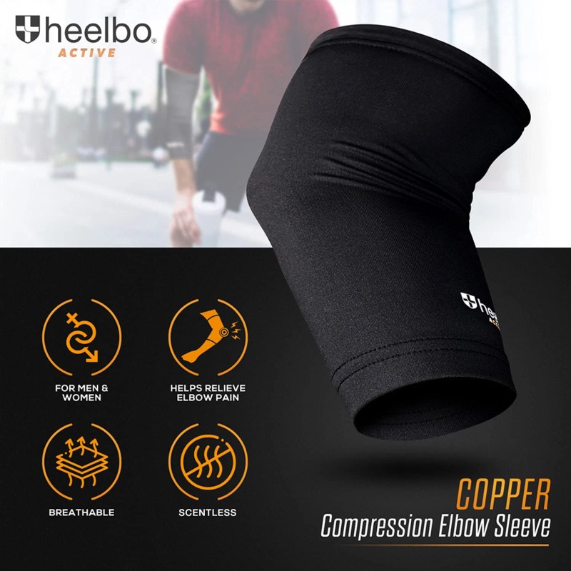 Heelbo Elbow Sleeve and Elbow Compression Sleeve with Copper Infused