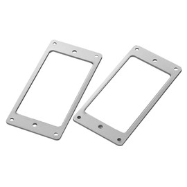 RuiJOTWAT Metal Flat LP Electric Guitar Humbucker Pickup Frame Mounting Ring, Thicknes 2mm(Pack of 2) Silver