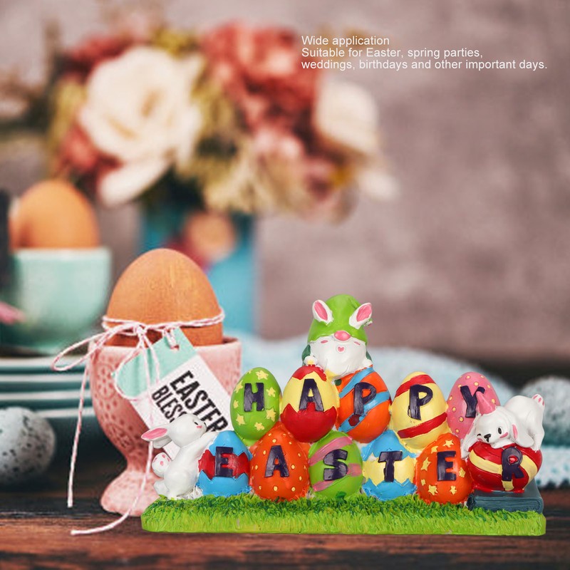 Easter Eggs Bunny Ornament Waterproof Resin Eggs Bunny Centerpiece Adorable